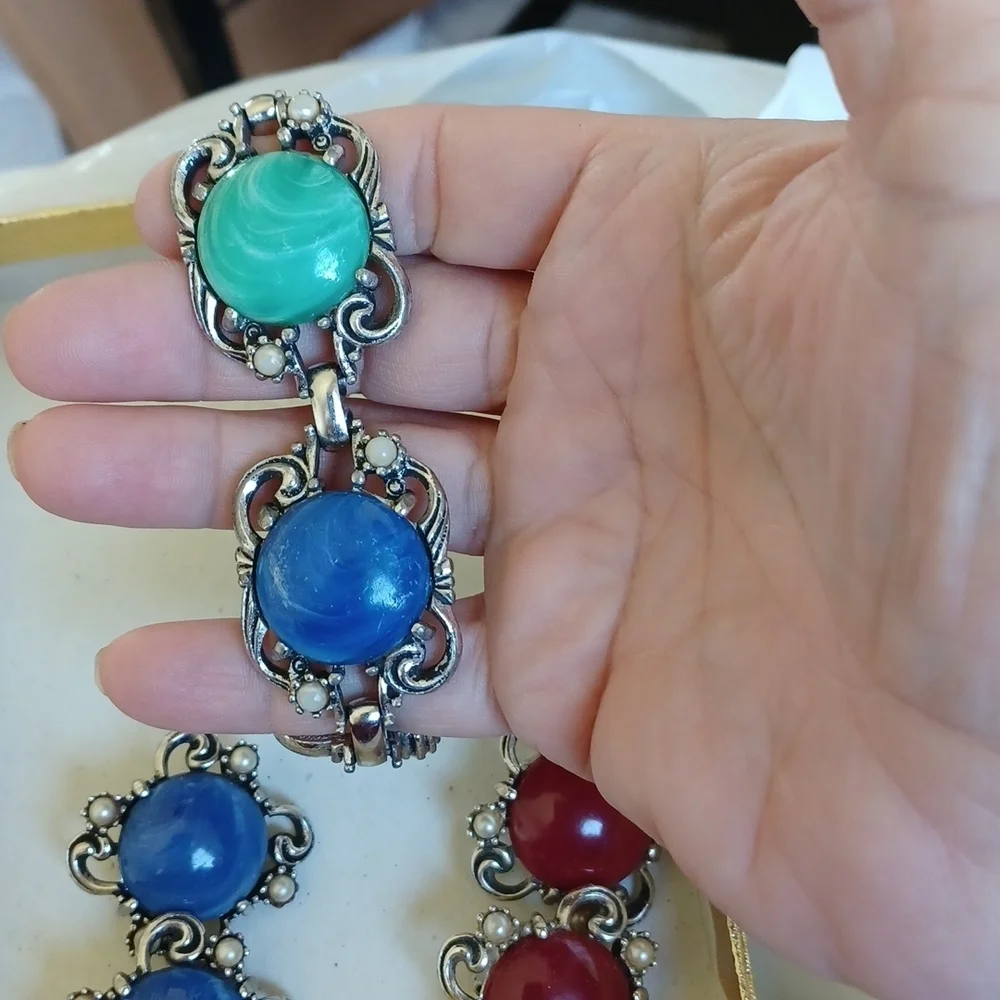 Vintage bracelet and 2 sets of matching earrings